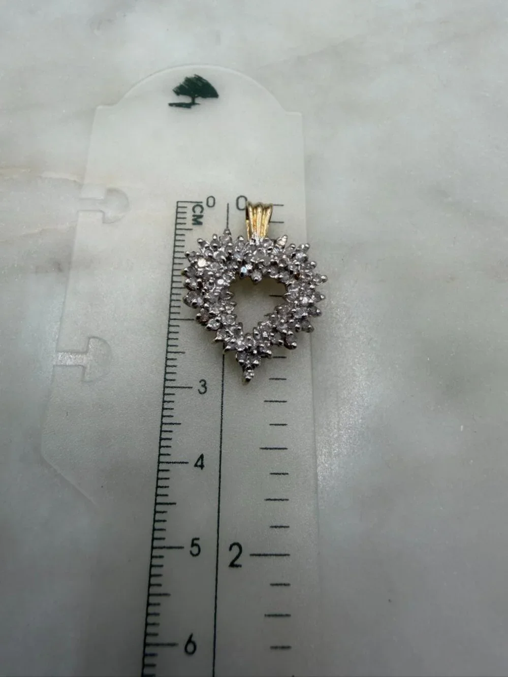 Stunning 10K Yellow Gold Diamond Heart Pendant 3.9g - Pavé Real Diamonds - Picture 5 of 8